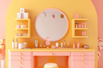 Makeup Vanity and Mirror a stylish makeup vanity with a mirror