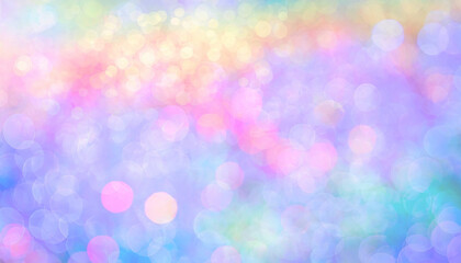Fototapeta premium ピンクと水色の玉ボケがたくさんあるドリーミーな背景素材