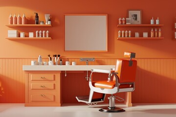 Barbershop Counter a vintage inspired barbershop counter with a classic barber chair