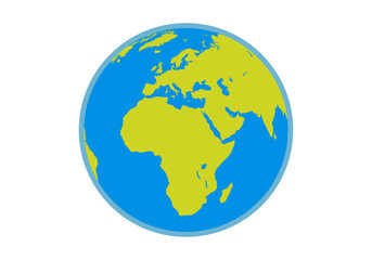 Planeta tierra global sobre fondo blanco.