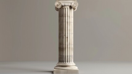 A white column with a clock on top, suitable for various concepts