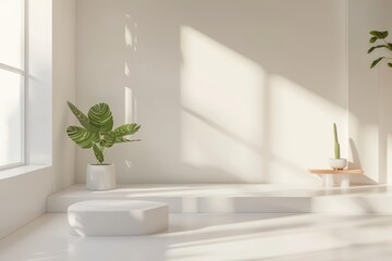 Fototapeta premium Clean White Studio a clean white studio with minimalistic furniture