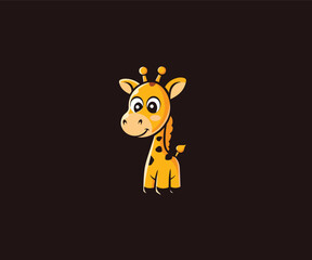 cute giraffe mascot logo design