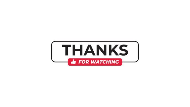 Thank for Watching Smooth Text Animation on a White background. 4k Video