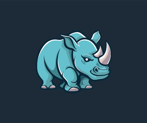 Fototapeta premium rhino mascot logo illustration
