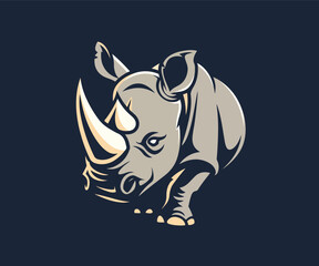 rhino mascot logo illustration