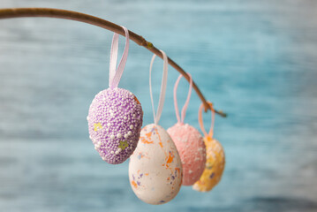 Vibrant Easter Decor with Hanging Eggs - 764539412
