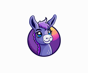 llama logo design mascot