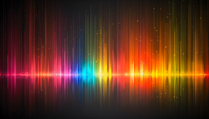 Musical Sound Wave, Abstract Digital Equalizer with Colorful Spectrum