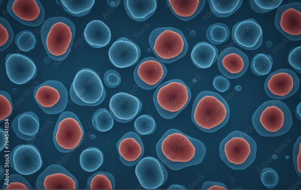 Wall mural background of dividing cells. virus 3d