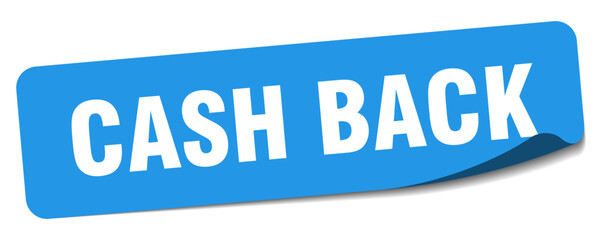 cash back sticker. cash back label