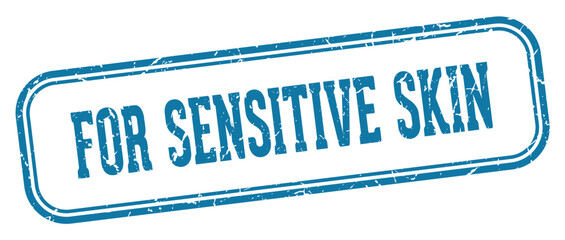 for sensitive skin stamp. for sensitive skin rectangular stamp on white background