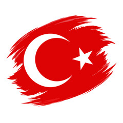 Turkish Flag Brush Strokes Vector Illustration