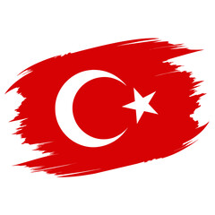 Obraz premium Turkish Flag Brush Strokes Vector Illustration
