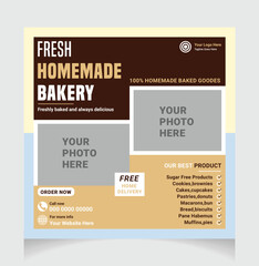 fresh homemade bakery social media post