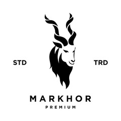 Markhor head animal logo design inspiration