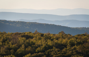 Shenandoah National Park along the Blue Ridge Mountains in Virginia