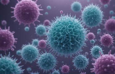 Background of dividing cells. virus 3D
