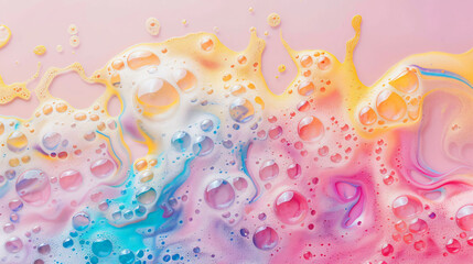 Vibrant Abstract Soap Foam Art with Iridescent Rainbow Colors
