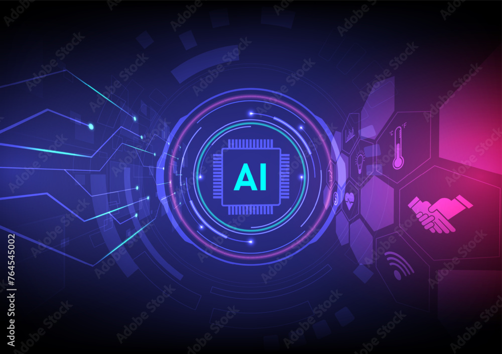 Poster abstract background perspective future technology artificial intelligence machine learning tech circ