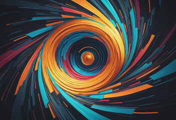 colorful geometric portals swirling, abstract shape isolated on a transparent background colorful background