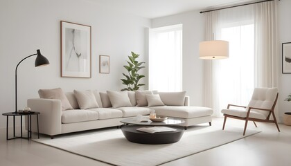 bright and inviting modern living room, where simplicity meets elegance