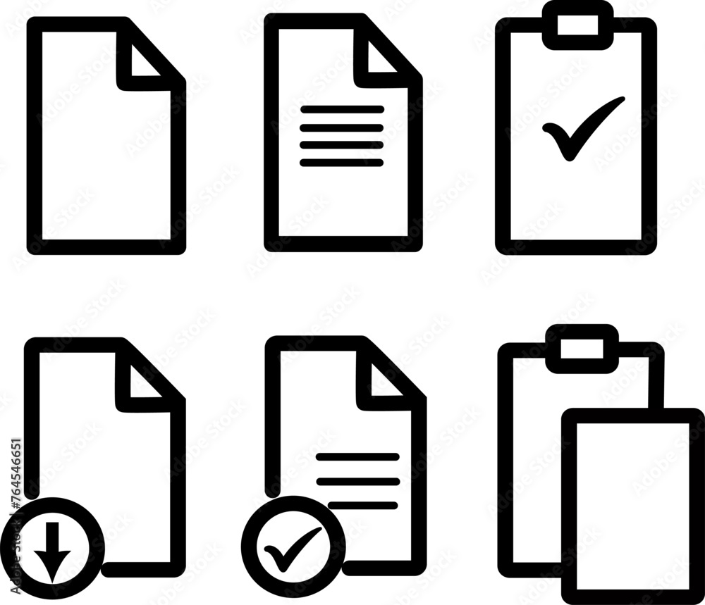 Poster office document icon set. replaceable vector design.