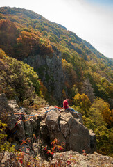 Stony Man Overlook at Shenandoah National Park along the Blue Ridge Mountains in Virginia