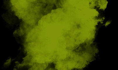 Yellow smoke on black background