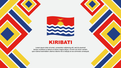Kiribati Flag Abstract Background Design Template. Kiribati Independence Day Banner Wallpaper Vector Illustration. Kiribati