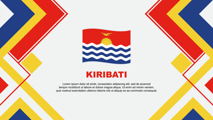 Fototapeta premium Kiribati Flag Abstract Background Design Template. Kiribati Independence Day Banner Wallpaper Vector Illustration. Kiribati Banner