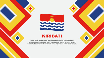 Kiribati Flag Abstract Background Design Template. Kiribati Independence Day Banner Wallpaper Vector Illustration. Kiribati Cartoon