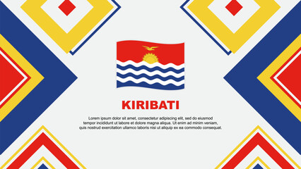 Kiribati Flag Abstract Background Design Template. Kiribati Independence Day Banner Wallpaper Vector Illustration. Kiribati Independence Day - Powered by Adobe