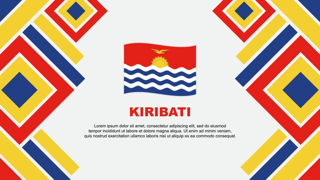 Kiribati Flag Abstract Background Design Template. Kiribati Independence Day Banner Wallpaper Vector Illustration. Kiribati
