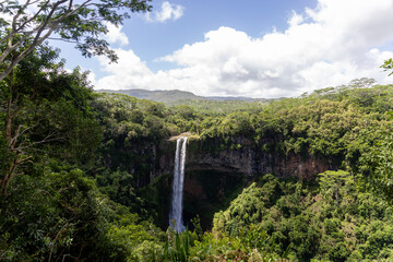 Fototapeta na wymiar Chamarel Falls In Mauritius Island