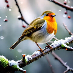Fototapeta premium robin on branch