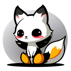 Fototapeta premium Cute Fox. Perfect for sticker, t-shirt or Design template. generative AI.