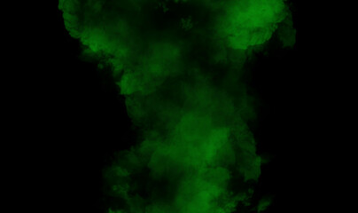 Green smoke on black background