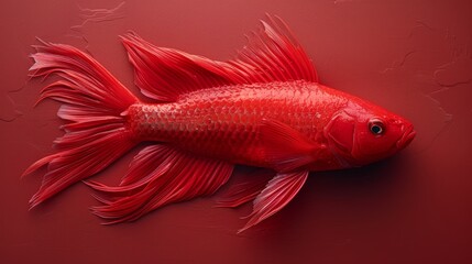  Red fish on red walls with red background