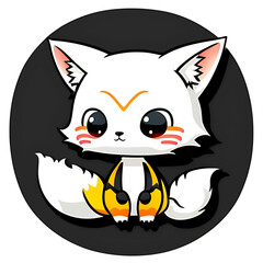 Cute Fox. Perfect for sticker, t-shirt or Design template. generative AI.