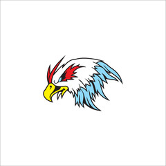 Eagle head vector with beautiful colors can be used as graphic design 