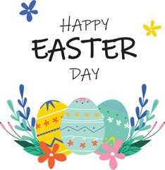 Happy easter day vector illustration