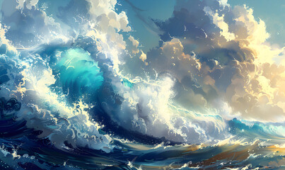 Naklejka premium Huge waves.
