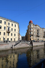 River in Saint Petersburg city, Russia