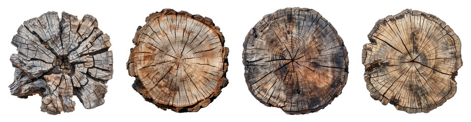Tree stump, top view, PNG collection