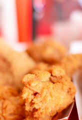 Fried chicken blurred background