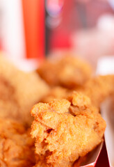 Fried chicken blurred background