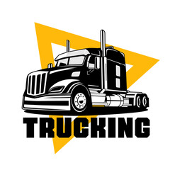 semi truck business logo conc...