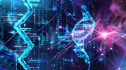  Digital DNA Structure Amidst Circuitry and Network Connections - A Visual Representation of Bioinformatics and Computational Biology