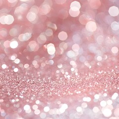 Luxurious rose gold glitter bokeh texture with a dazzling pink champagne sparkle overlay, capturing the essence of elegance and sophistication.